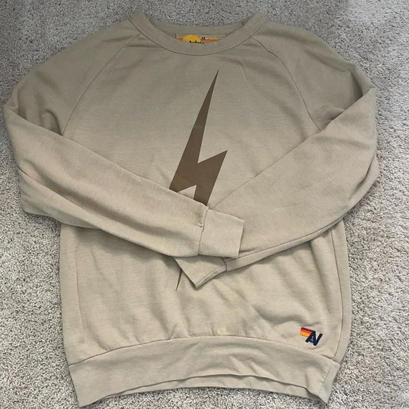 Whole Set! Aviator Nation Beige Lightning Bolt Sweat - Picture 4 of 7
